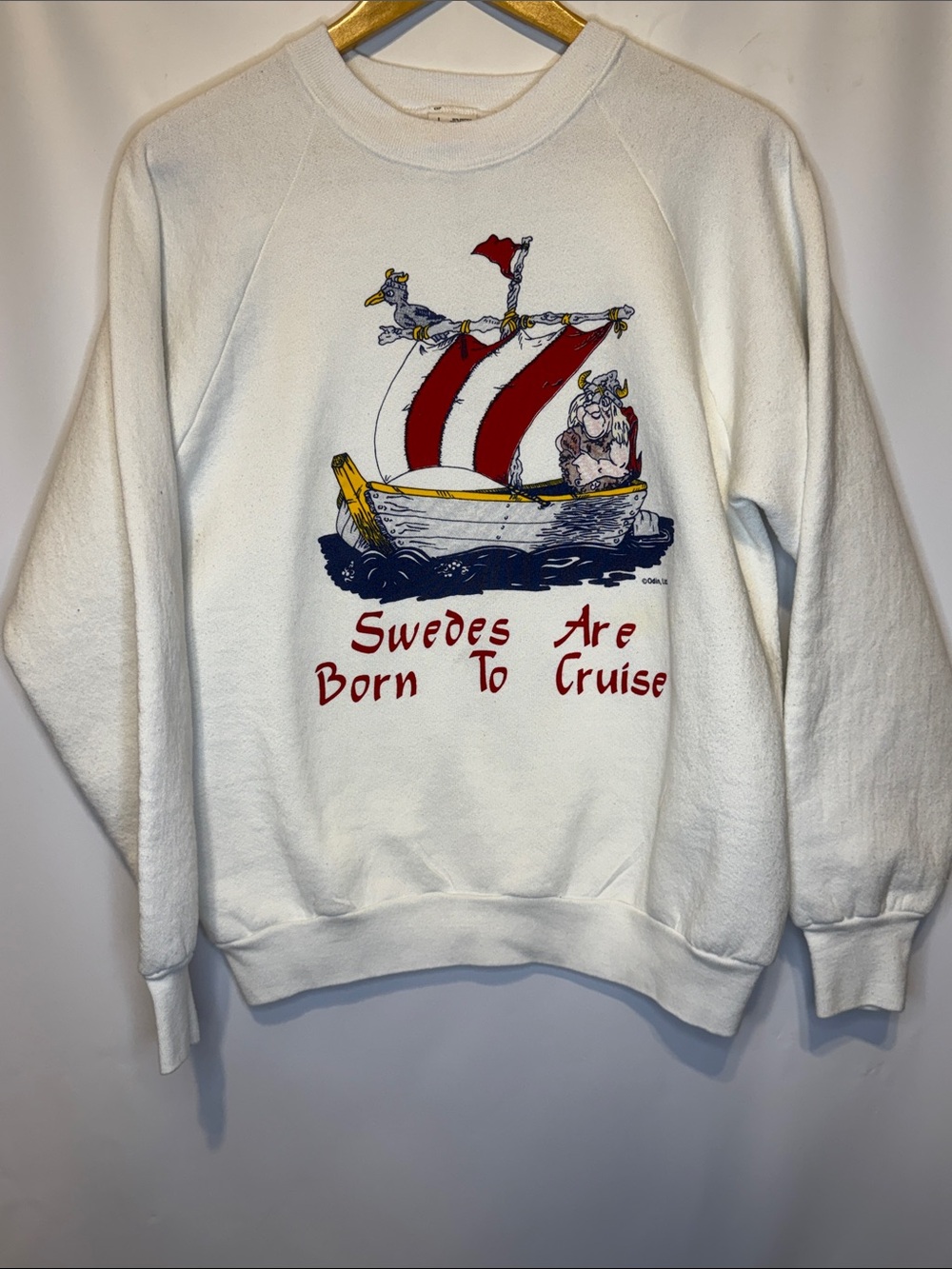 Vintage "Swedes Are Born To Cruise" Viking Sweatshirt Size Large